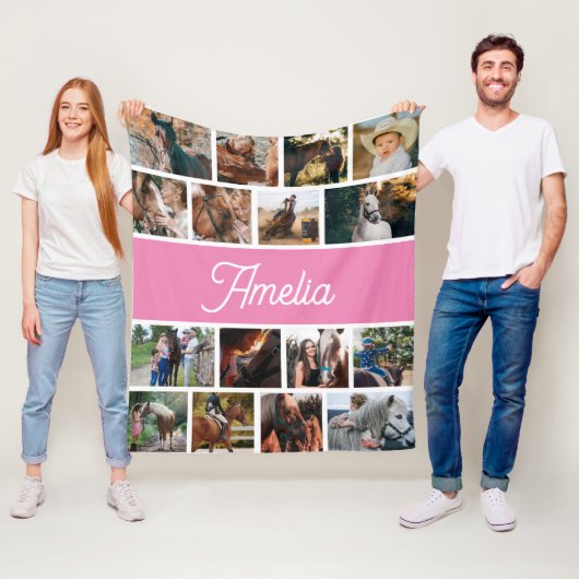 Paardendeken voor meisjes, Kinder naamdeken Fleece Deken (In situ)