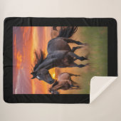 Paardendeken - Wilde paarden Sherpa Deken (Voorkant (horizontaal))