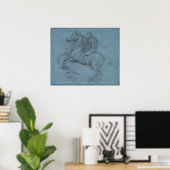Paardendenkmal (studie) van Leonardo da Vinci Poster (Thuiskantoor)