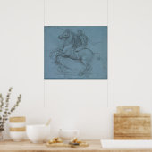 Paardendenkmal (studie) van Leonardo da Vinci Poster (Keuken)