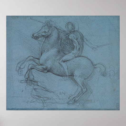 Paardendenkmal (studie) van Leonardo da Vinci Poster (Voorkant)