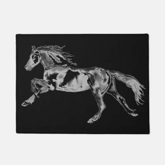 Paardendeur in werking deurmat (Voorkant)