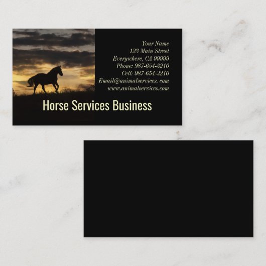 Paardendiensten of instapkaarten visitekaartje (Voorkant / Achterkant)