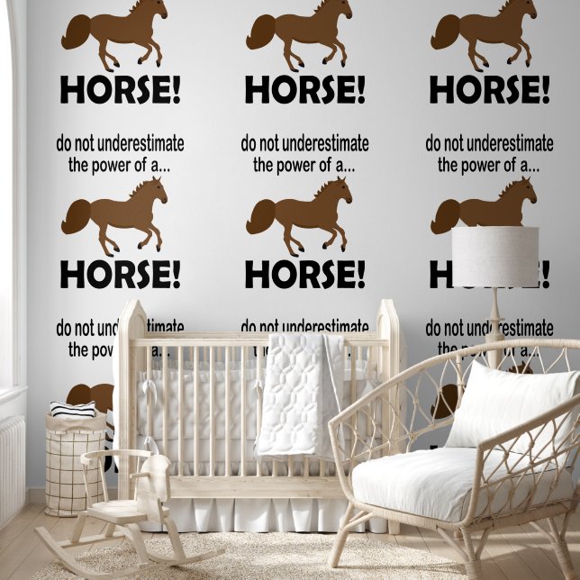 Paardendier Schattige Funny Horse Behang (Kinderen)