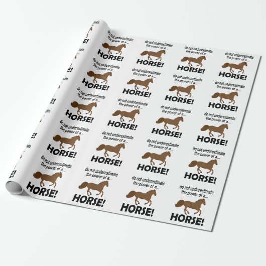 Paardendier Schattige Funny Horse Cadeaupapier (Uitgerold)