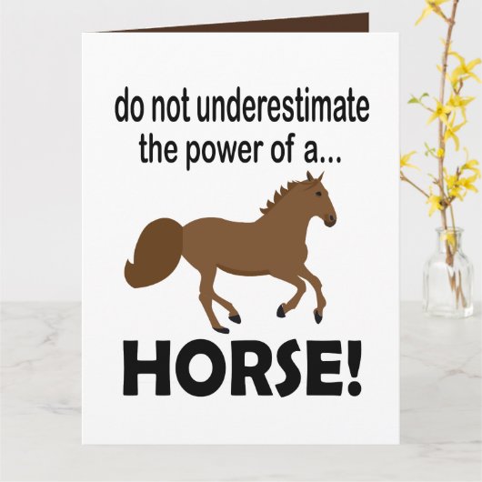 Paardendier Schattige Funny Horse Kaart (Gele Bloem)