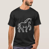Paardendierbadge Patch Line Art Icon Outline Gif T-shirt (Voorkant)