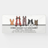 Paardendieren Kat Dog konijn Spandoek (Horizontaal)