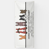 Paardendieren Kat Dog konijn Spandoek (Verticaal)