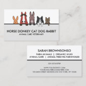 Paardendieren Kat Dog konijn Visitekaartje (Voorkant / Achterkant)