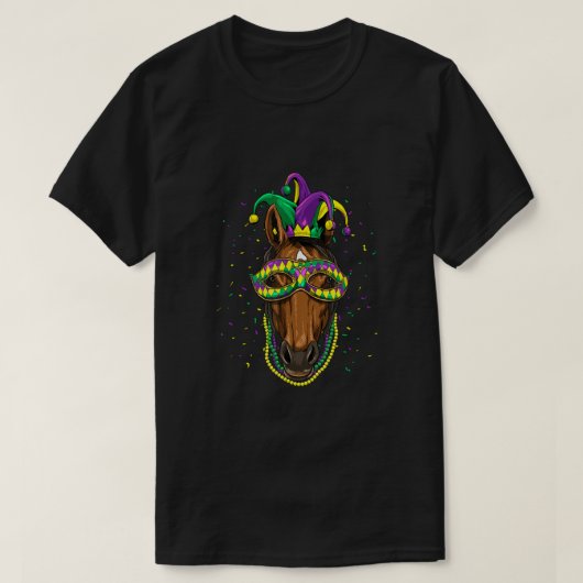 PaardenDierenvriend Cute Mardi Gras Carnival Jeste T-shirt (Design voorkant)