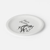 Paardendierthema Birthday Party Papieren Bordje (Gekanteld)