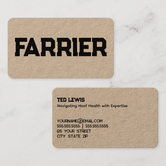 paardendrager visitekaartje (Voorkant / Achterkant)