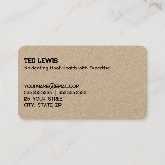 paardendrager visitekaartje (Achterkant)