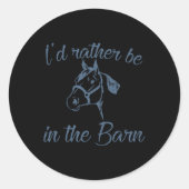 Paardeneigenaar Ik ben liever in de RN Funny Eques Ronde Sticker (Voorkant)