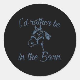 Paardeneigenaar Ik ben liever in de RN Funny Eques Ronde Sticker