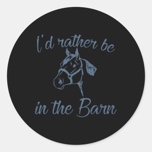 Paardeneigenaar Ik ben liever in de RN Funny Eques Ronde Sticker (Voorkant)