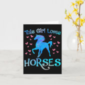 Paardeneigenaar van het meisje houdt van paardensp kaart (Gele Bloem)