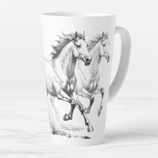 Paardenelegantie Latte Mok (Rechterhoek)