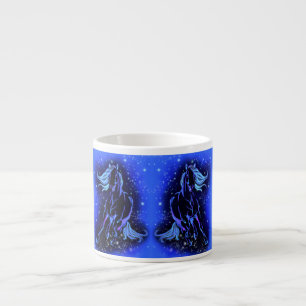 Paardenespressobeker die in blauwe Sterrennacht lo Espresso Kop
