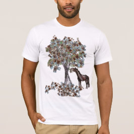 paardenetende $ boom t-shirt
