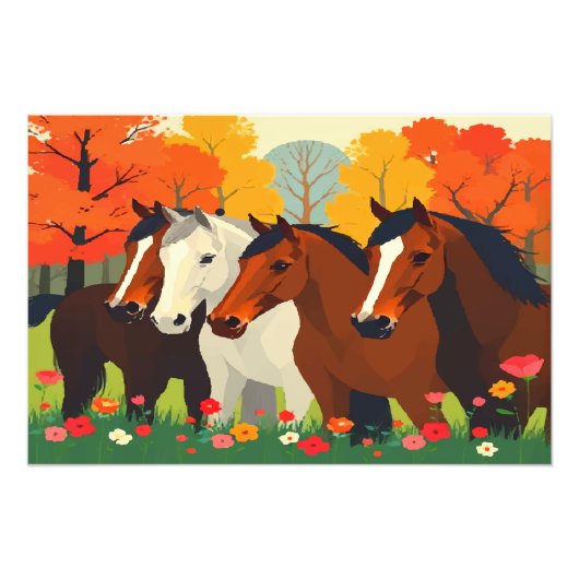 PAARDENFAMILIE. FOTO AFDRUK (Voorkant)