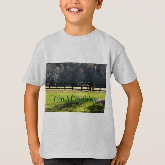 Paardenfans, vrolijke verjaardag, T-shirt (Voorkant)