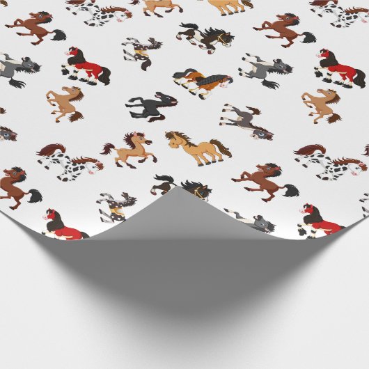 paardenfeest cadeaupapier (Hoek)