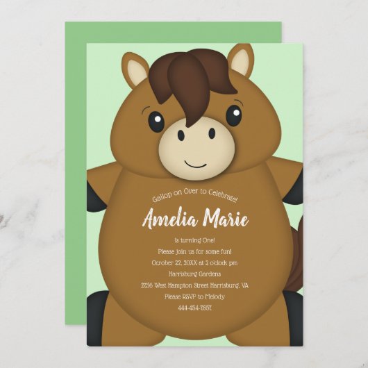 Paardenfeest Kaart (Voorkant / Achterkant)