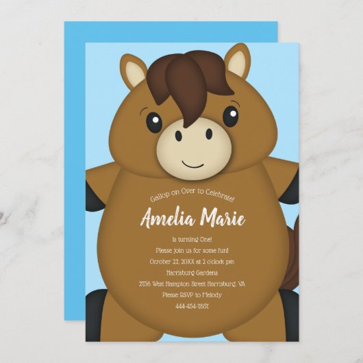 Paardenfeest Kaart (Voorkant / Achterkant)