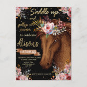 Paardenfeest op waterverf briefkaart (Voorkant)