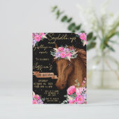 Paardenfeest op waterverf briefkaart (Staand voorkant)