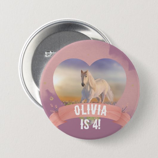 Paardenfeest Ronde Button 7,6 Cm (Voorkant /achterkant)