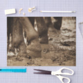 Paardenfeet Westerne Vintage Sepia Brown Rustic Tissuepapier (Craft)