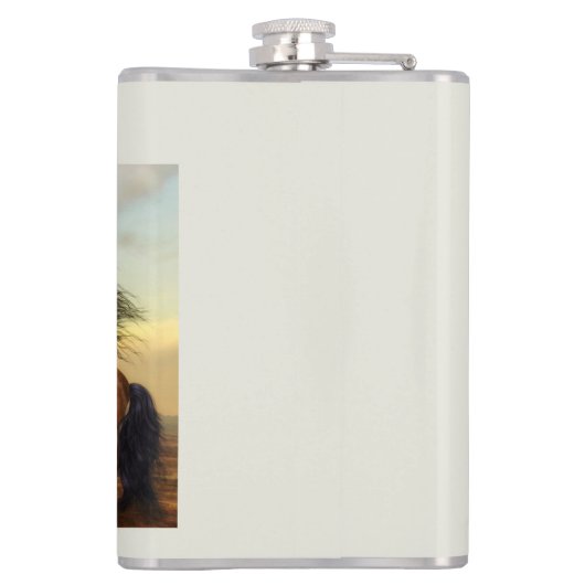 paardenflesje van wilde paarden heupfles (Achterkant)