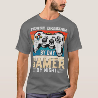 Paardenfokkerij met gamer per dag, nachtvideogamin t-shirt