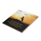 Paardenfokkerij Silhouette op zonsopgang Tegeltje (Zijkant)