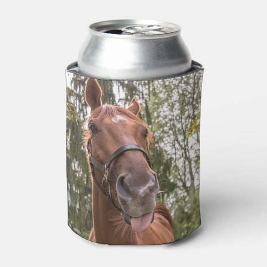 Paardenfoto Monogram Funny Koelbox Blikjeskoeler (Blikje Voorkant)