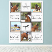 Paardenfoto Montage Pet Memorial Canvas Afdruk (Insitu (Houten vloer))