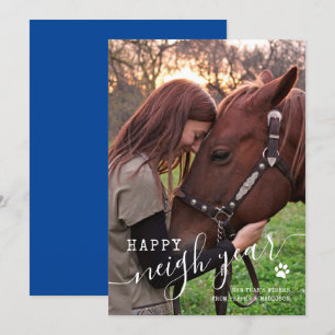 Paardenfoto nieuwe jaars feestdag feestdagenkaart