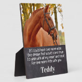 Paardenfoto Sympathie Herdenking paard Memorial Fotoplaat (Zijkant)