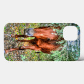 Paardenfoto van Shy Sorrel Mare & Trees Horse-love Case-Mate iPhone Case (Achterkant (horizontaal))