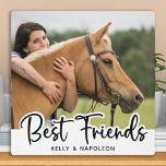 Paardenfoto White Best Friends Fotoplaat<br><div class="desc">Viel je beste vriend op met een aangepast paardenplaatje voor foto's. Geweldig cadeau aan alle paardenmoeders en equestriërs! Personaliseer je favoriete foto en naam van je paard. COPYRIGHT © 2020 Judy Burrows,  Black Dog Art - Alle rechten voorbehouden</div>