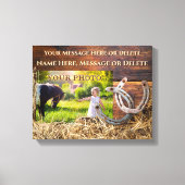 Paardenfotocanvas, met uw foto en bericht canvas afdruk (Voorkant)