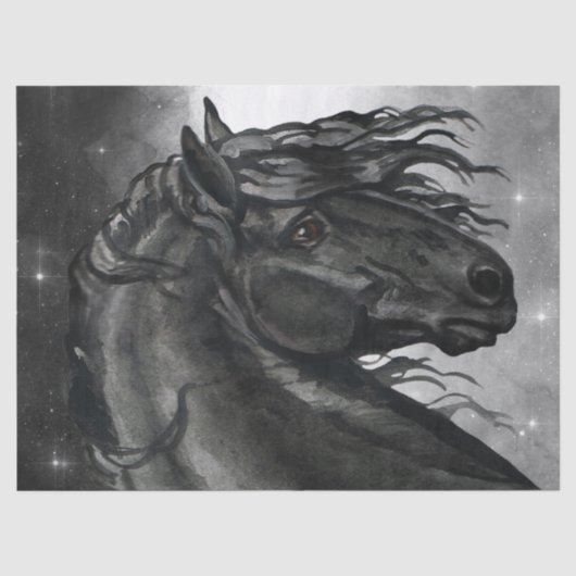 PaardenFriesian Breed Waterverf Tissuepapier (Voorkant)