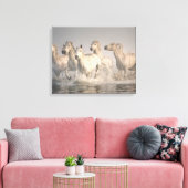 Paardengaloping in het Middellandse-Zeegebied Canvas Afdruk (Insitu (Woonkamer))