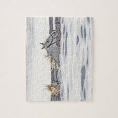 Paardengaloping in sneeuw legpuzzel (Verticaal)