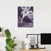 Paardengaloping tussen reuzenamateurbomen poster (Thuiskantoor)