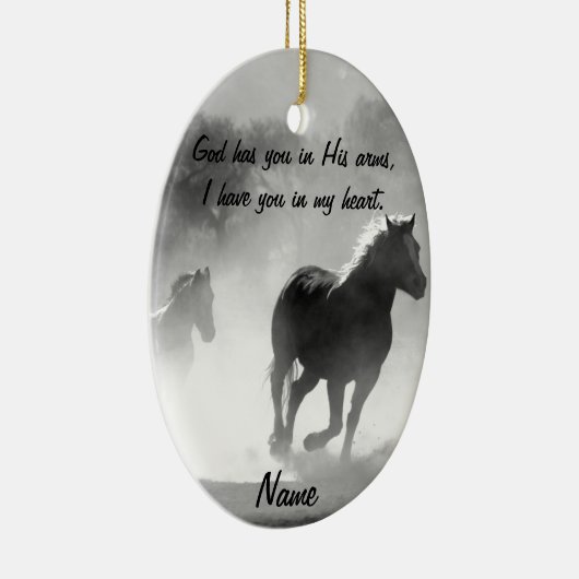 Paardengaloping uit de vuist keramisch ornament (Rechts)