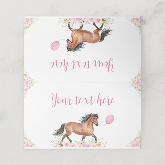 Paardengeboortedag Plaatskaartje (Buitenkant ongevouwen)